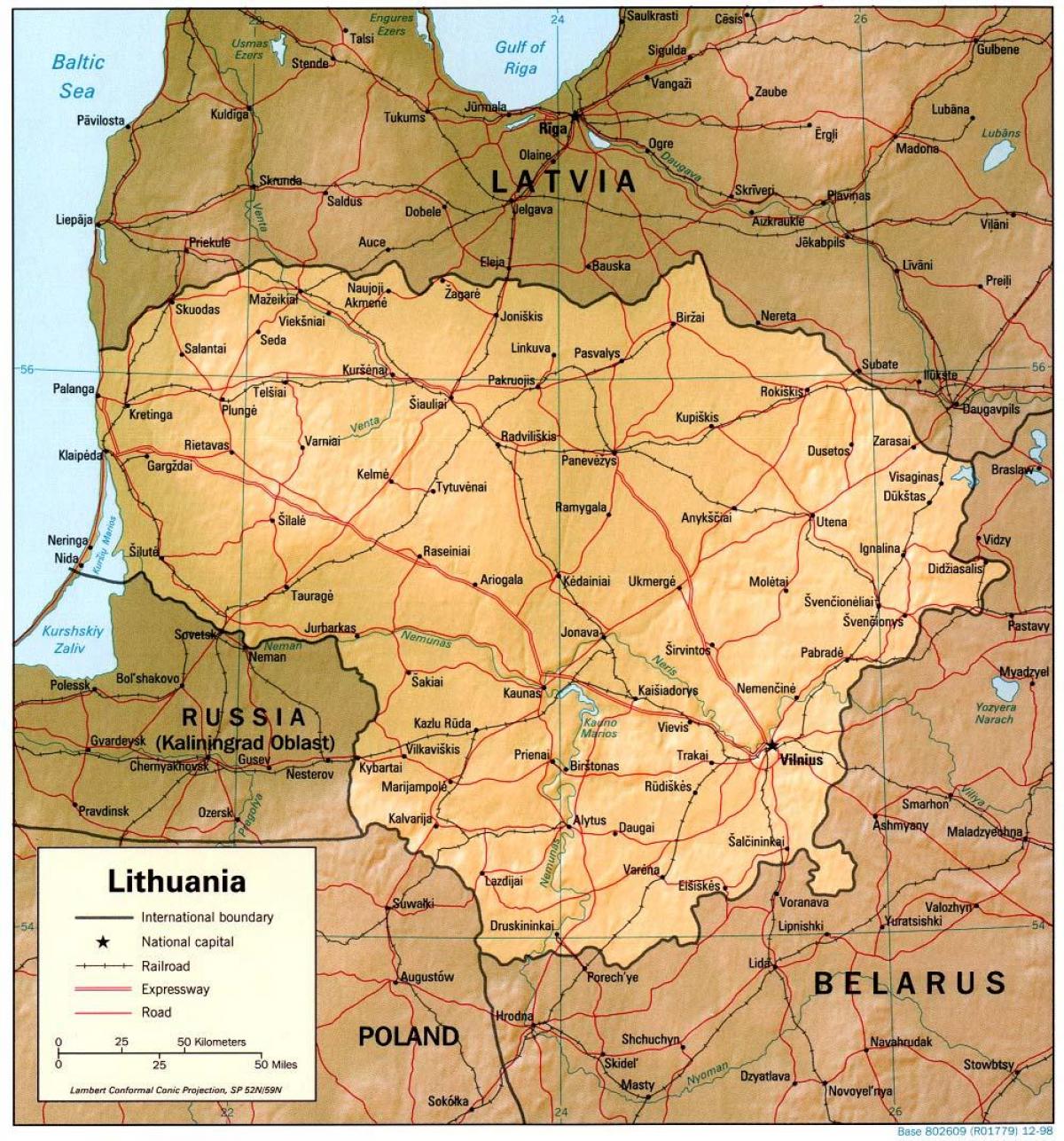 નકશો લિથુઆનિયા 1900