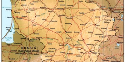 નકશો લિથુઆનિયા