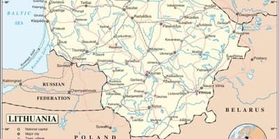 નકશો લિથુઆનિયા દેશ